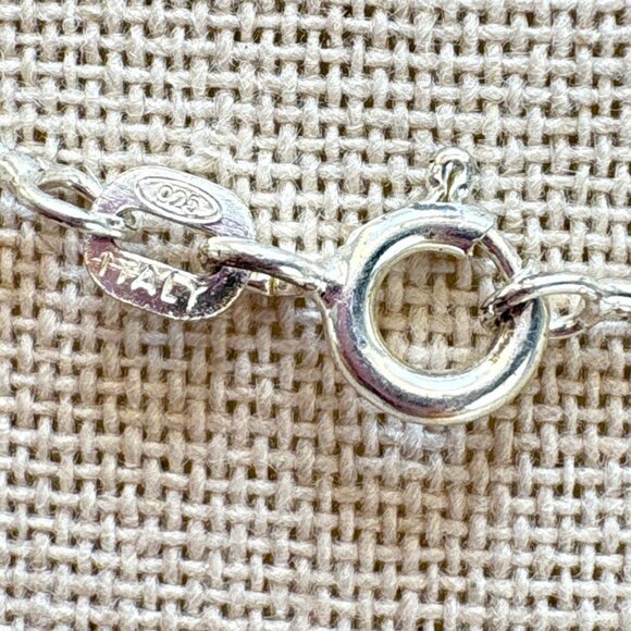 VTG Sterling Silver 925 Scroll Heart Circle Pendant Necklace Size 18" Length - Picture 11 of 16